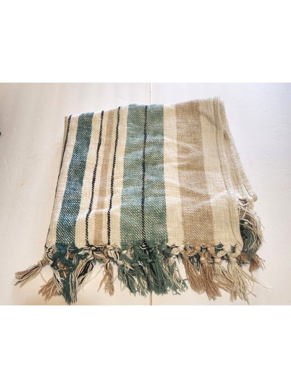 boho-style striped throw